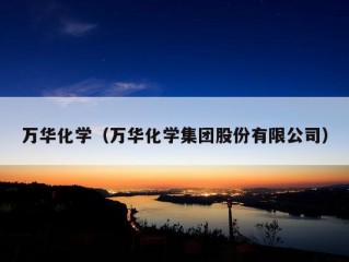 万华化学（万华化学集团股份有限公司）