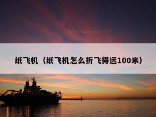 纸飞机（纸飞机怎么折飞得远100米）