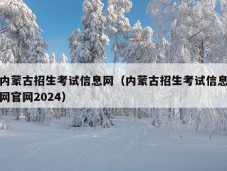 内蒙古招生考试信息网（内蒙古招生考试信息网官网2024）