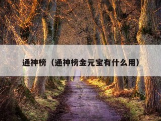 通神榜（通神榜金元宝有什么用）