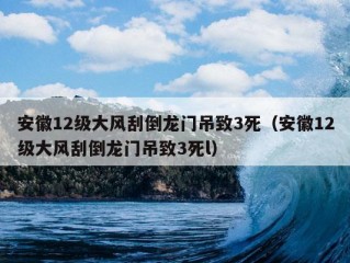 安徽12级大风刮倒龙门吊致3死（安徽12级大风刮倒龙门吊致3死l）