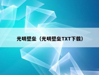 光明壁垒（光明壁垒TXT下载）