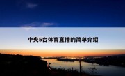 中央5台体育直播的简单介绍