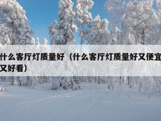 什么客厅灯质量好（什么客厅灯质量好又便宜又好看）