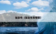 复韵母（复韵母有哪些）