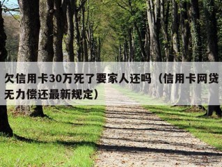 欠信用卡30万死了要家人还吗（信用卡网贷无力偿还最新规定）