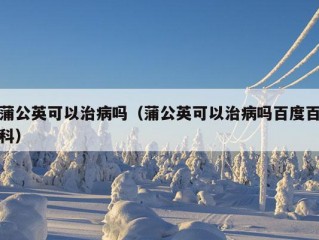 蒲公英可以治病吗（蒲公英可以治病吗百度百科）