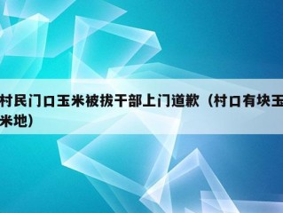 村民门口玉米被拔干部上门道歉（村口有块玉米地）