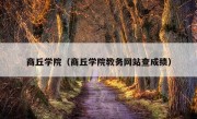 商丘学院（商丘学院教务网站查成绩）