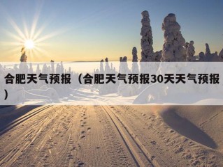 合肥天气预报（合肥天气预报30天天气预报）