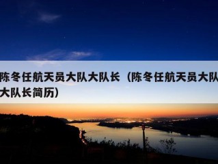 陈冬任航天员大队大队长（陈冬任航天员大队大队长简历）