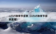 cctv5体育节目表（cctv5体育节目表直播）