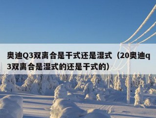 奥迪Q3双离合是干式还是湿式（20奥迪q3双离合是湿式的还是干式的）