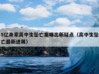 5亿身家高中生坠亡案曝出新疑点（高中生坠亡最新进展）