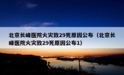 北京长峰医院火灾致29死原因公布（北京长峰医院火灾致29死原因公布1）