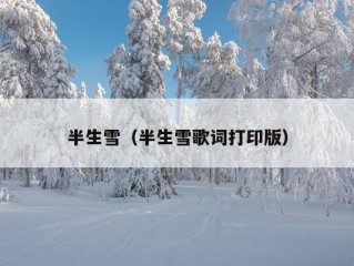 半生雪（半生雪歌词打印版）