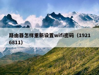 路由器怎样重新设置wifi密码（19216811）