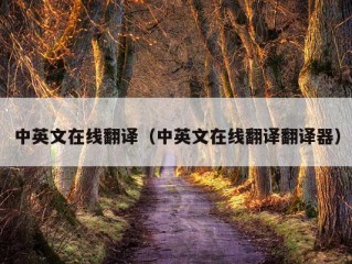 中英文在线翻译（中英文在线翻译翻译器）