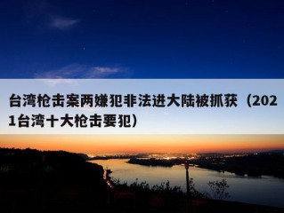 台湾枪击案两嫌犯非法进大陆被抓获（2021台湾十大枪击要犯）