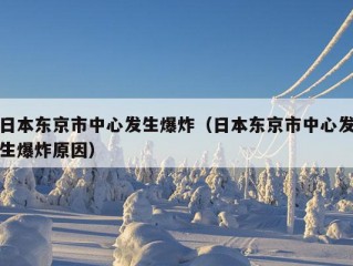 日本东京市中心发生爆炸（日本东京市中心发生爆炸原因）