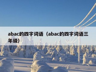 abac的四字词语（abac的四字词语三年级）