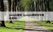 google翻译（google翻译在中国能用吗）