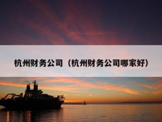 杭州财务公司（杭州财务公司哪家好）