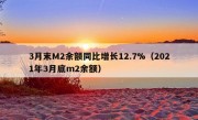 3月末M2余额同比增长12.7%（2021年3月底m2余额）