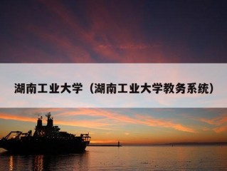 湖南工业大学（湖南工业大学教务系统）