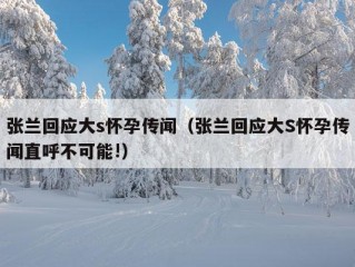 张兰回应大s怀孕传闻（张兰回应大S怀孕传闻直呼不可能!）