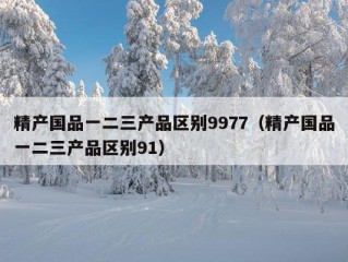 精产国品一二三产品区别9977（精产国品一二三产品区别91）