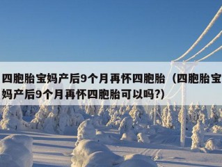 四胞胎宝妈产后9个月再怀四胞胎（四胞胎宝妈产后9个月再怀四胞胎可以吗?）