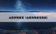 山西突降暴雪（山西突降暴雪原因）