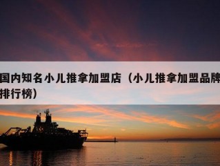 国内知名小儿推拿加盟店（小儿推拿加盟品牌排行榜）