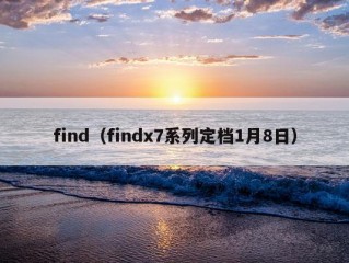 find（findx7系列定档1月8日）