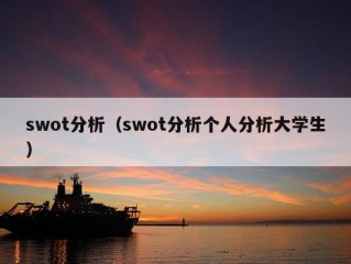 swot分析（swot分析个人分析大学生）