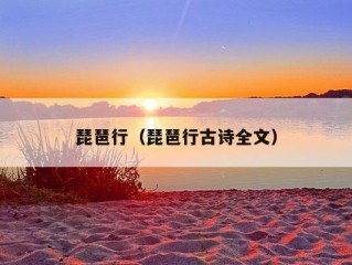 琵琶行（琵琶行古诗全文）