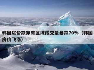 韩国房价跌穿有区域成交量暴跌70%（韩国房价飞涨）