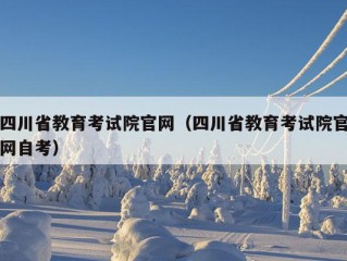 四川省教育考试院官网（四川省教育考试院官网自考）