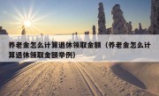 养老金怎么计算退休领取金额（养老金怎么计算退休领取金额举例）