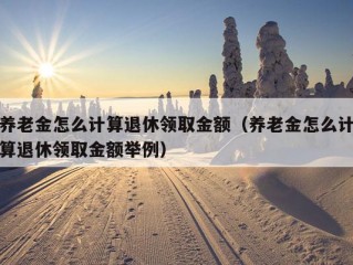 养老金怎么计算退休领取金额（养老金怎么计算退休领取金额举例）