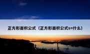 正方形面积公式（正方形面积公式s=什么）