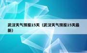 武汉天气预报15天（武汉天气预报15天最新）