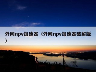 外网npv加速器（外网npv加速器破解版）