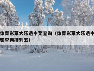 体育彩票大乐透中奖查询（体育彩票大乐透中奖查询排列五）