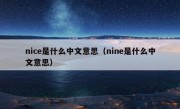 nice是什么中文意思（nine是什么中文意思）