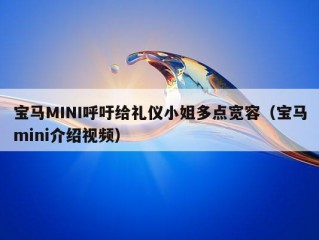 宝马MINI呼吁给礼仪小姐多点宽容（宝马mini介绍视频）