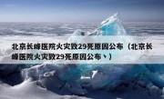 北京长峰医院火灾致29死原因公布（北京长峰医院火灾致29死原因公布丶）