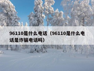 96110是什么电话（96110是什么电话是诈骗电话吗）