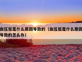 血压低是什么原因导致的（血压低是什么原因导致的怎么办）